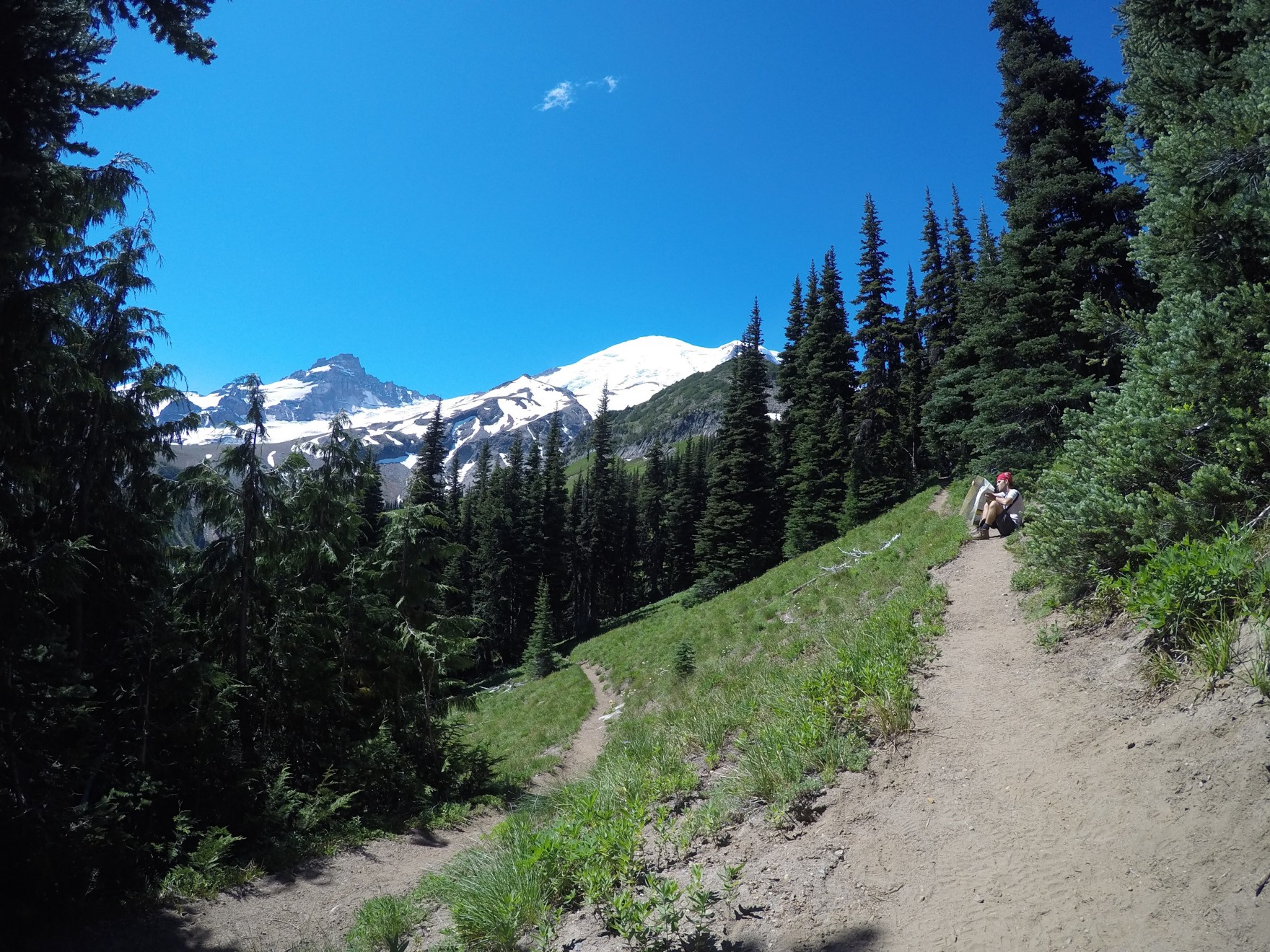 My friends Doug & Trip looking at Mt. Rainier