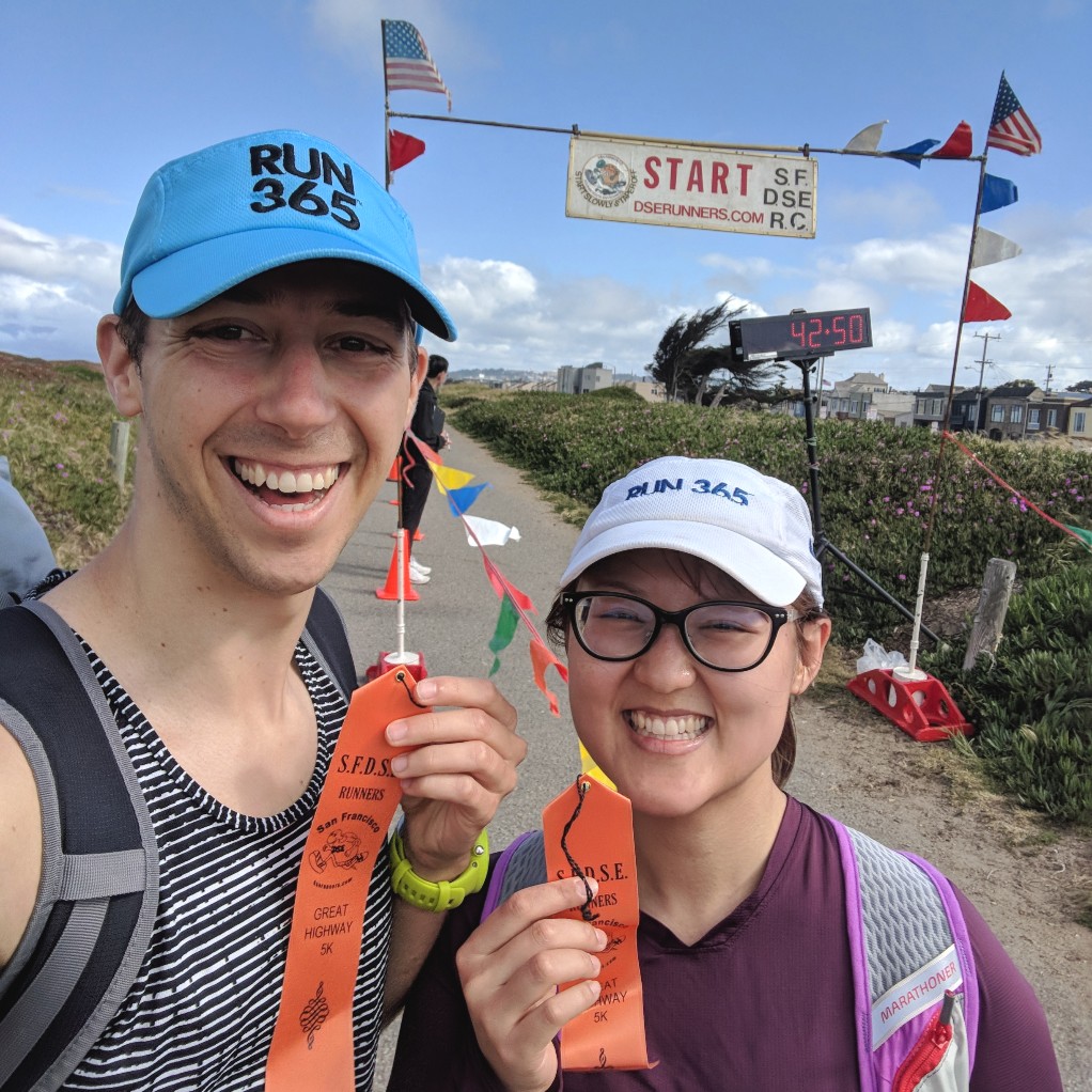 Elva and Jeff after a 5k