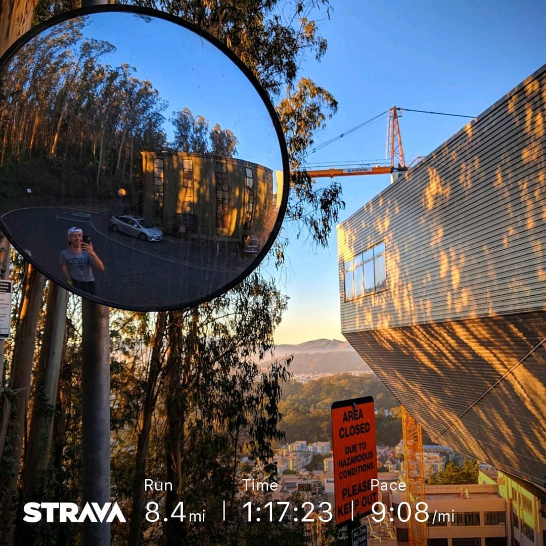 A Strava post from a run