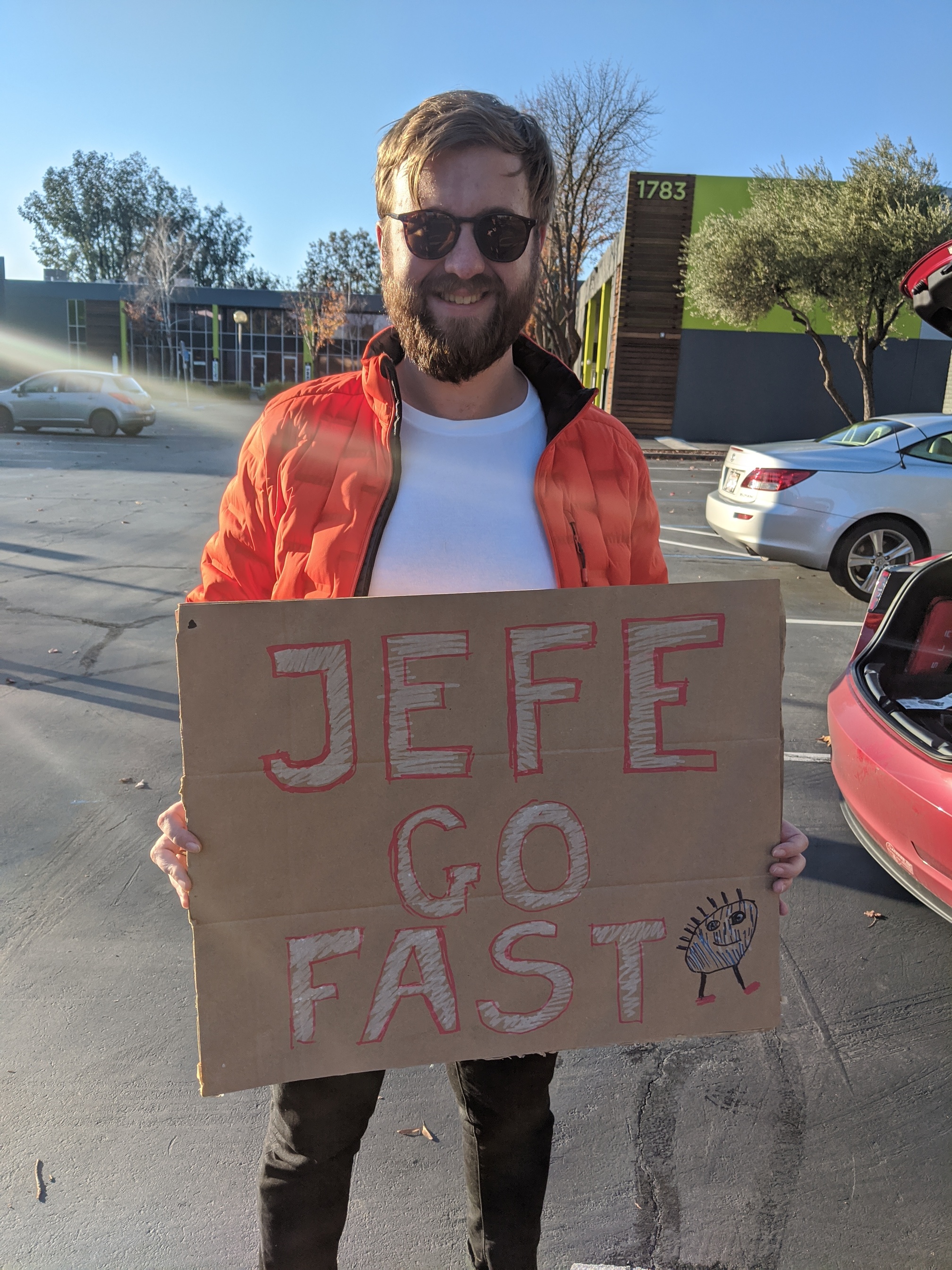 Jeff running.