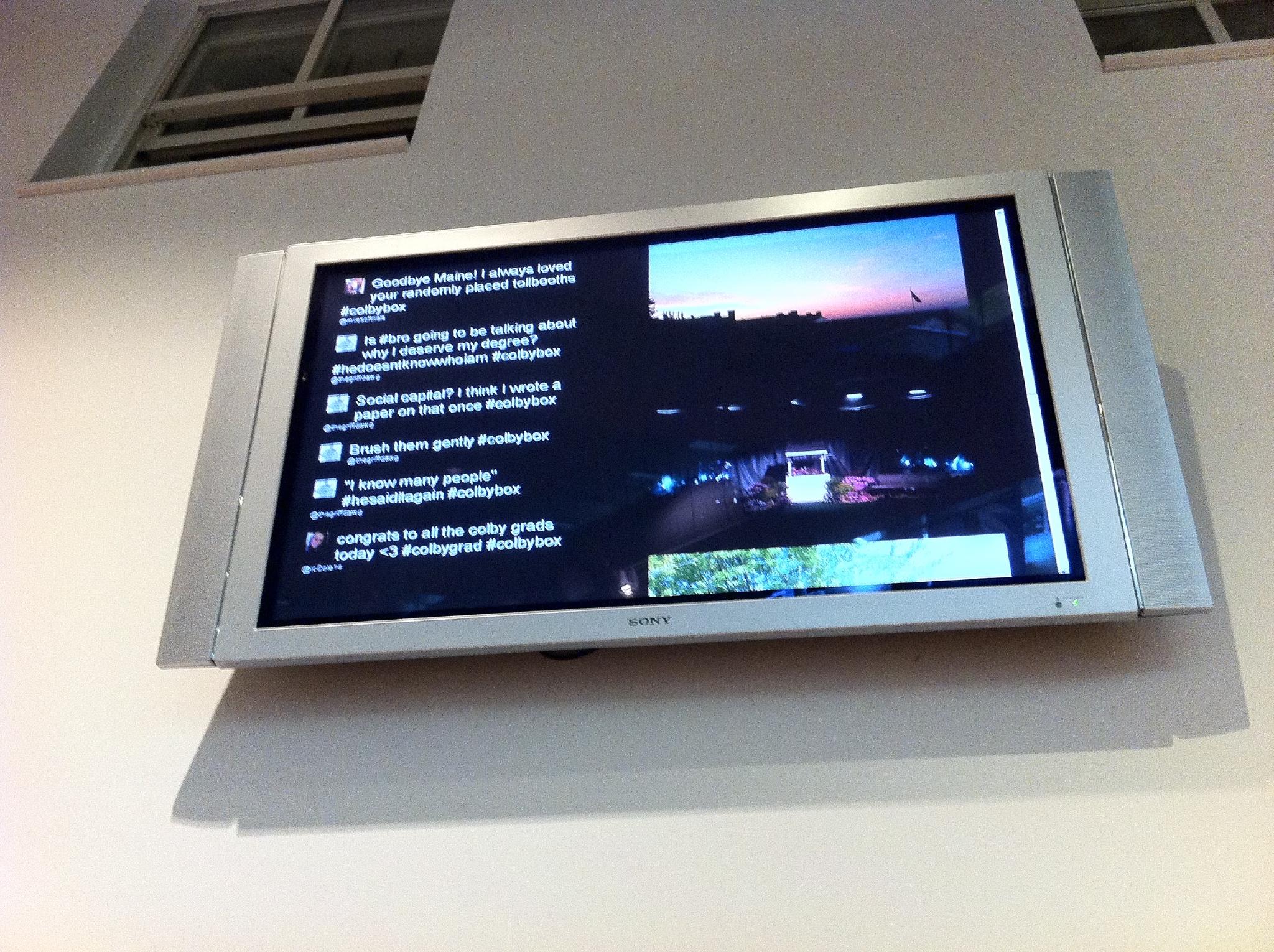 The ColbyBox, an LCD in the student center.